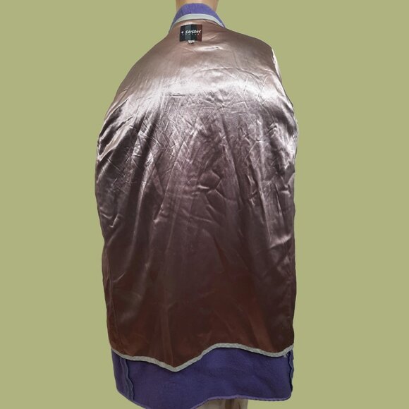 Vintage 80s Full Length Blanket Coat Mauve purple Virgin Wool Embroidered Size M - Picture 9 of 11